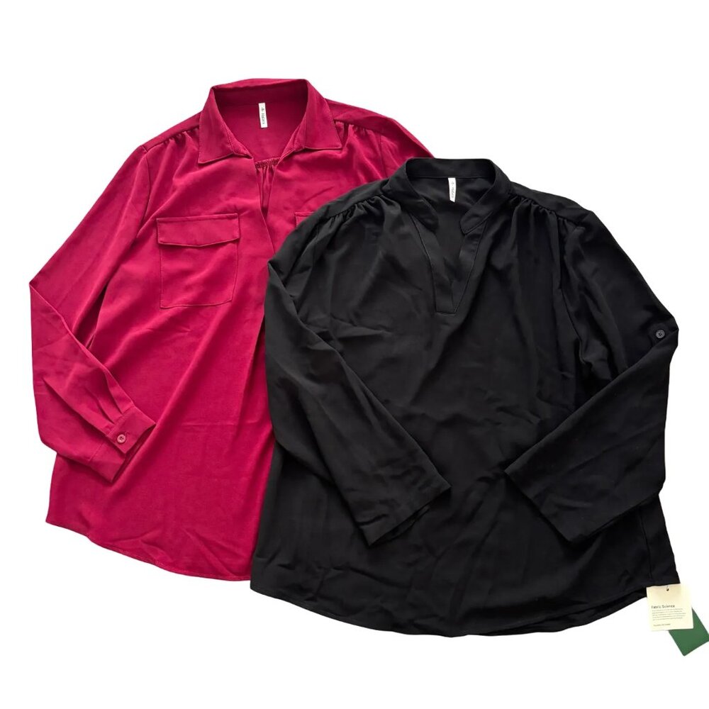 HALARA Women's Blouse Duo - Fuchsia Pink & Black